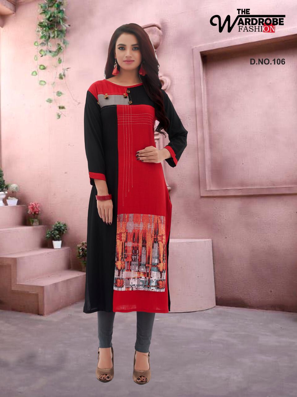 Straight By Wardrobe 101 To 108 Series Designer Beautiful Stylish Colorful Fancy Beautiful Party Wear & Ethnic Wear Rayon Printed Kurtis At Wholesale Price