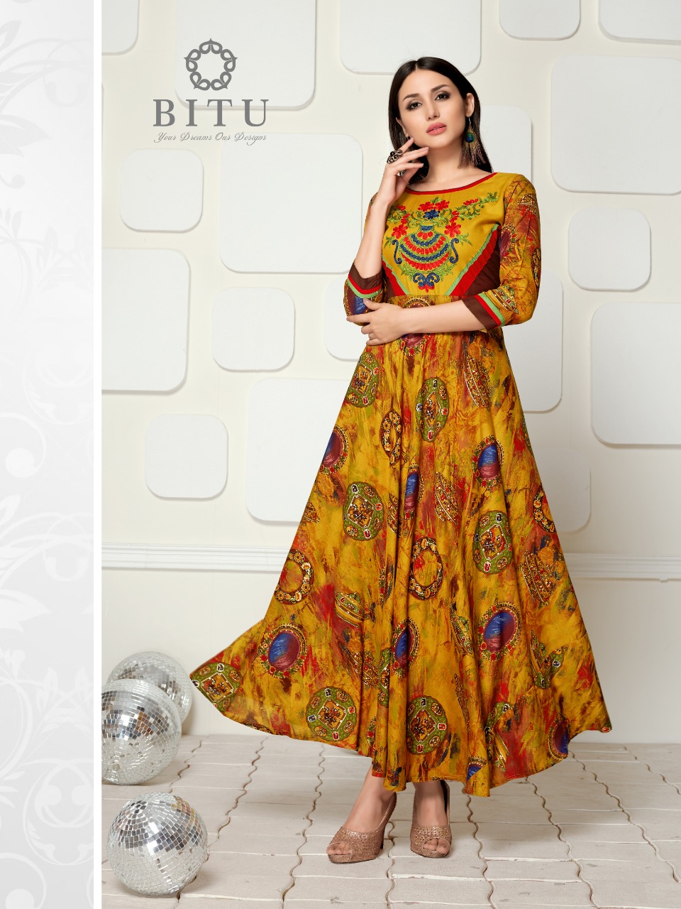 Stripes By Bitu 9054 To 9058 Series Beautiful Stylish Fancy Colorful Casual Wear & Ethnic Wear & Ready To Wear Rayon Discharge Printed Kurtis At Wholesale Price