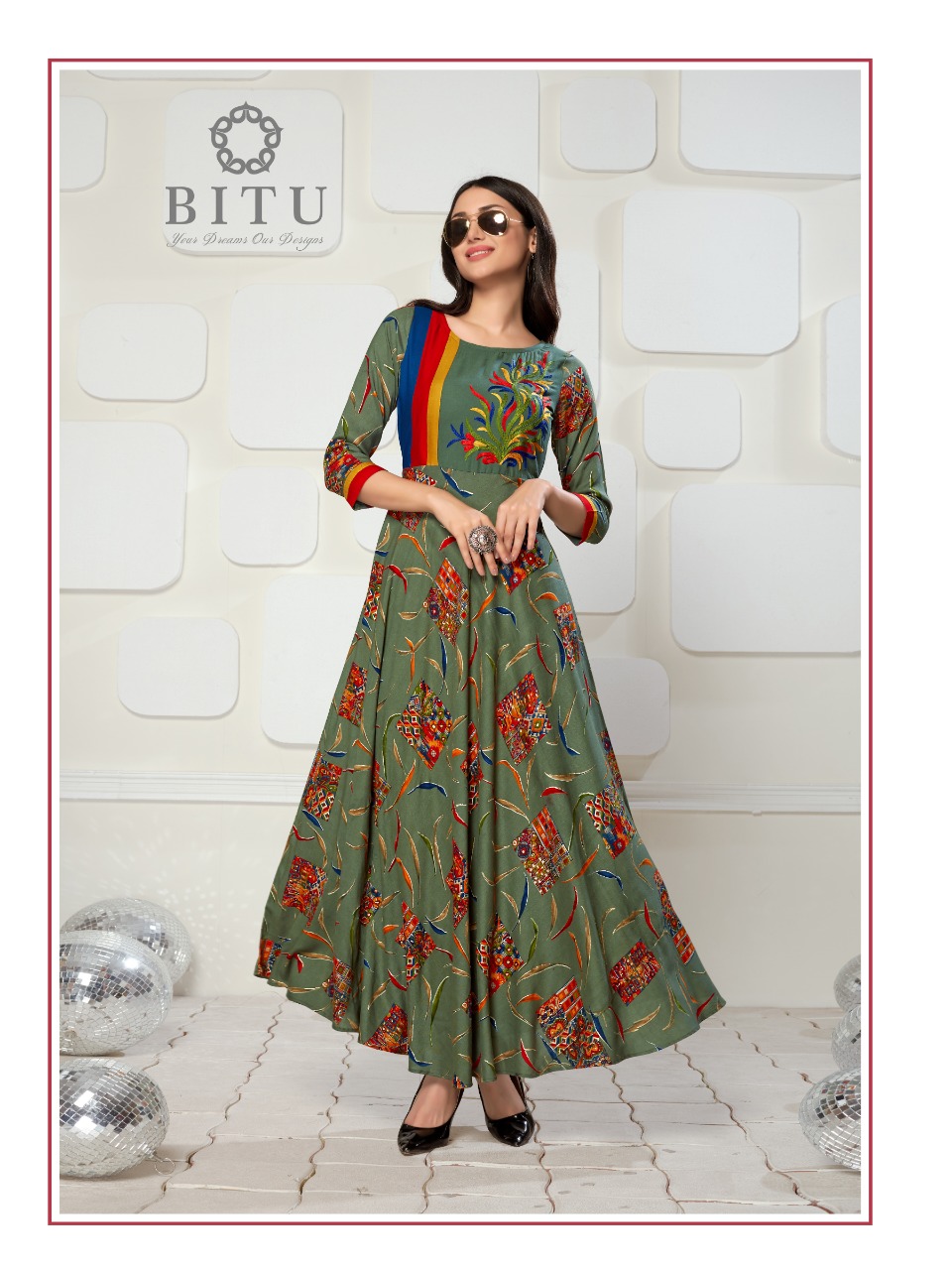 Stripes By Bitu 9054 To 9058 Series Beautiful Stylish Fancy Colorful Casual Wear & Ethnic Wear & Ready To Wear Rayon Discharge Printed Kurtis At Wholesale Price