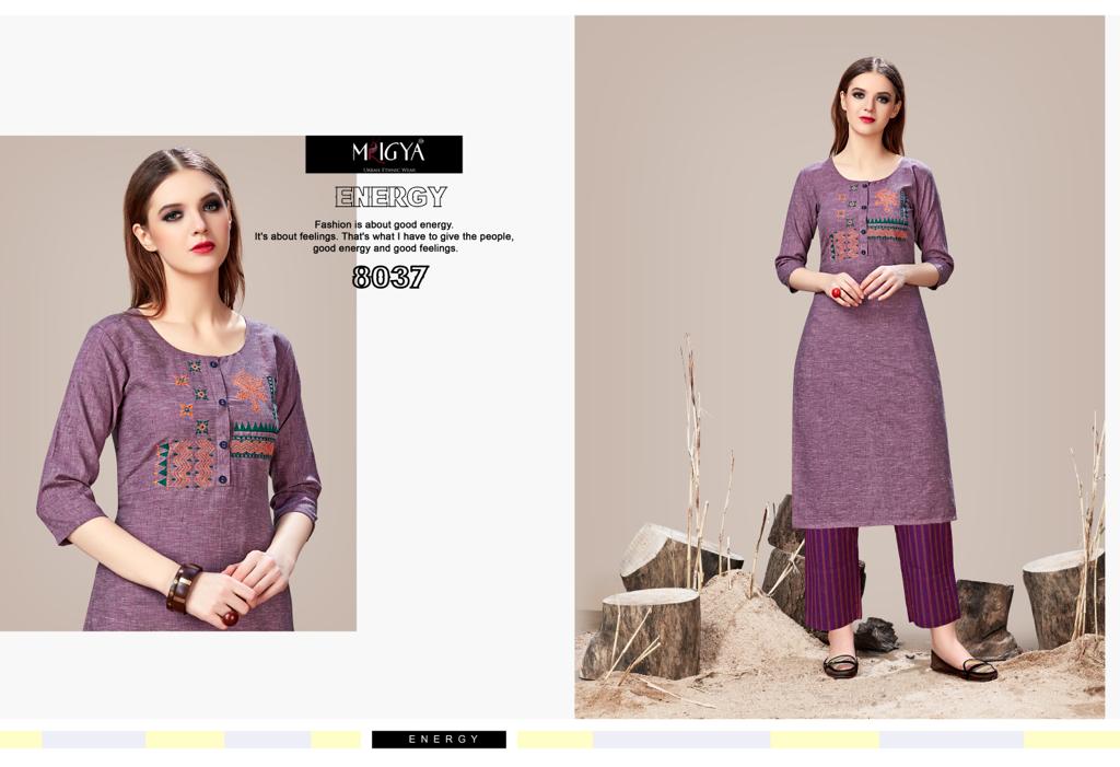 Stripes Mania By Mrigya 8036 To 8041 Series Beautiful Colorful Stylish Fancy Casual Wear & Ethnic Wear & Ready To Wear Handloom Cotton Kurtis & Palazzos At Wholesale Price