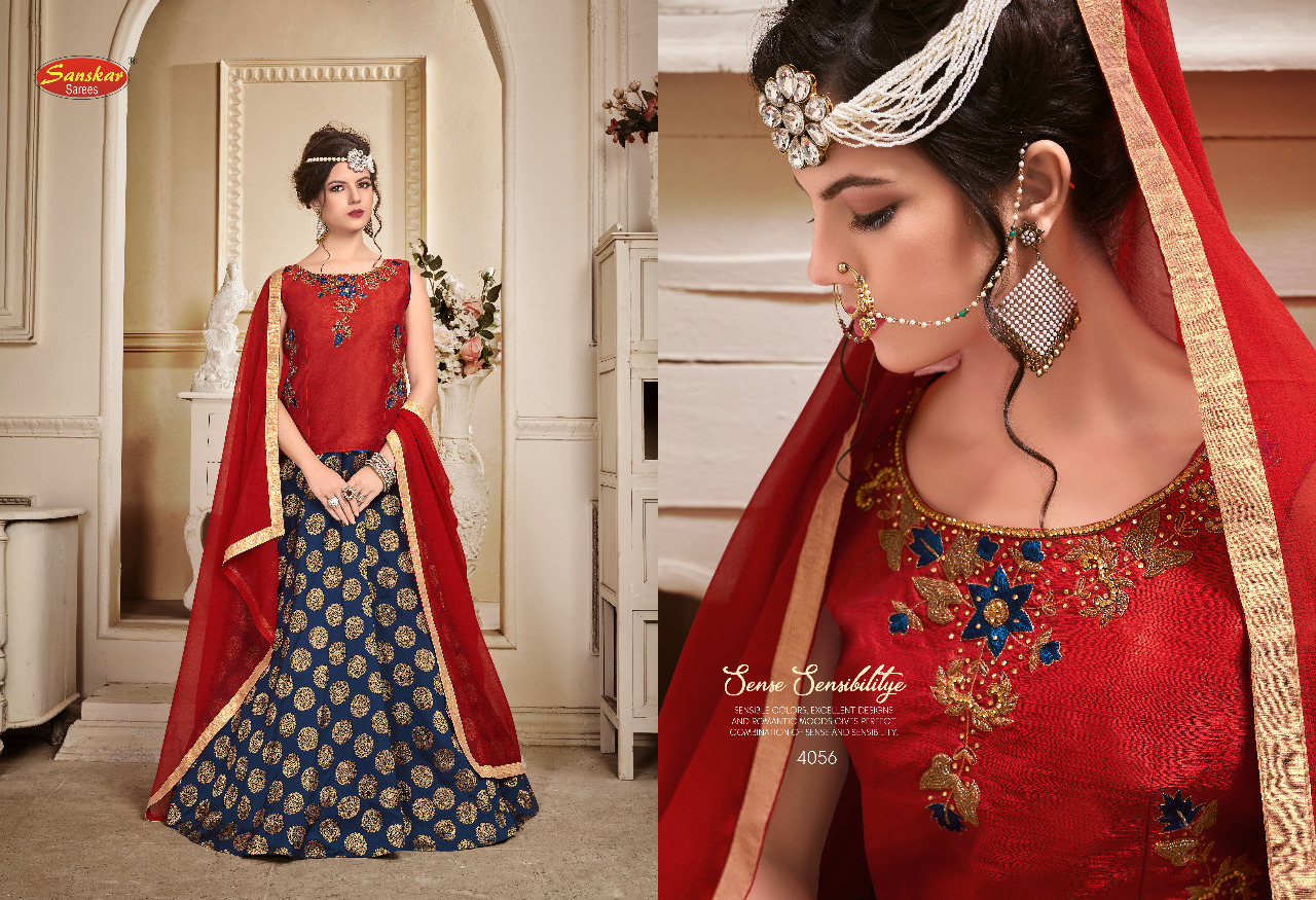 Stunning By Meraki 4055 To 4060 Series Readymade Indian Traditional Wear Collection Beautiful Stylish Fancy Colorful Party Wear & Occasional Wear Heavy Silk Jacquard Lehengas At Wholesale Price