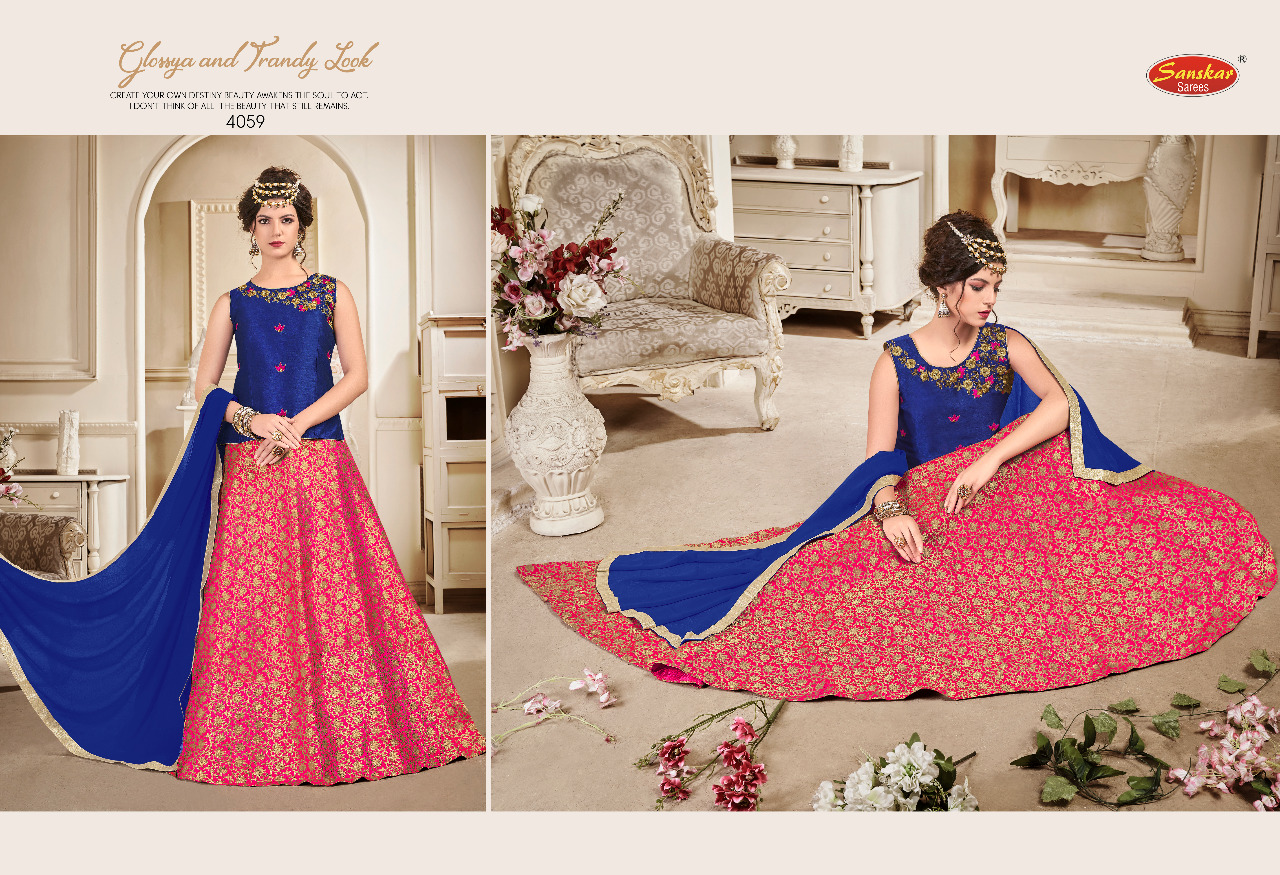 Stunning By Meraki 4055 To 4060 Series Readymade Indian Traditional Wear Collection Beautiful Stylish Fancy Colorful Party Wear & Occasional Wear Heavy Silk Jacquard Lehengas At Wholesale Price