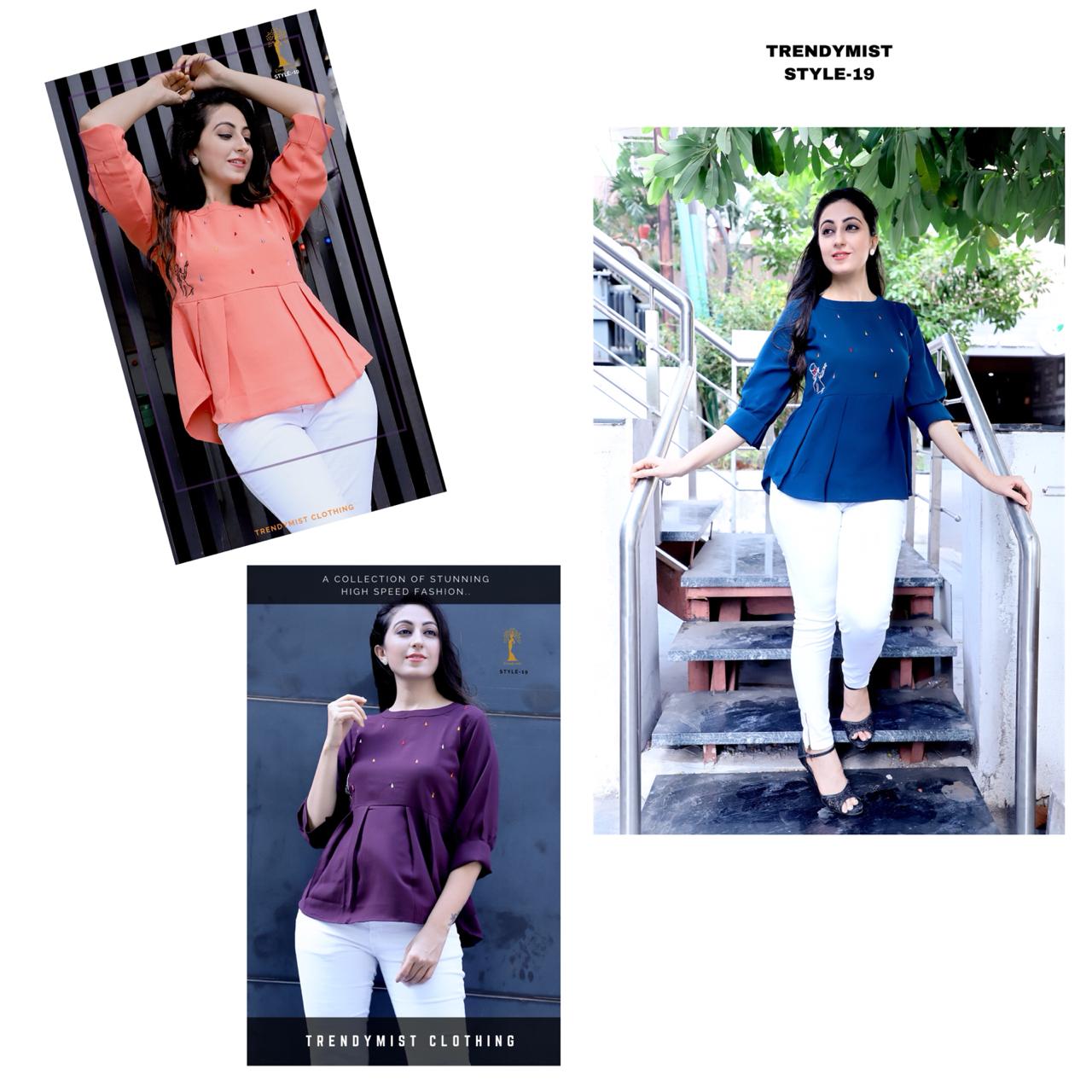 Style Vol-19 By Trendymist 01 To 03 Series Beautiful Stylish Fancy Colorful Casual Wear & Ethnic Wear & Ready To Wear Imported Fabrics Kurtis At Wholesale Price