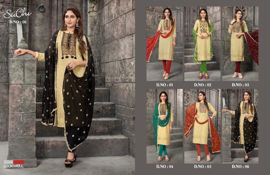 Suchi By Lookwell 01 To 06 Series Beautiful Stylish Fancy Colorful Casual Wear & Ethnic Wear Pure Cotton Heavu Shifli Embroidered Dresses At Wholesale Price