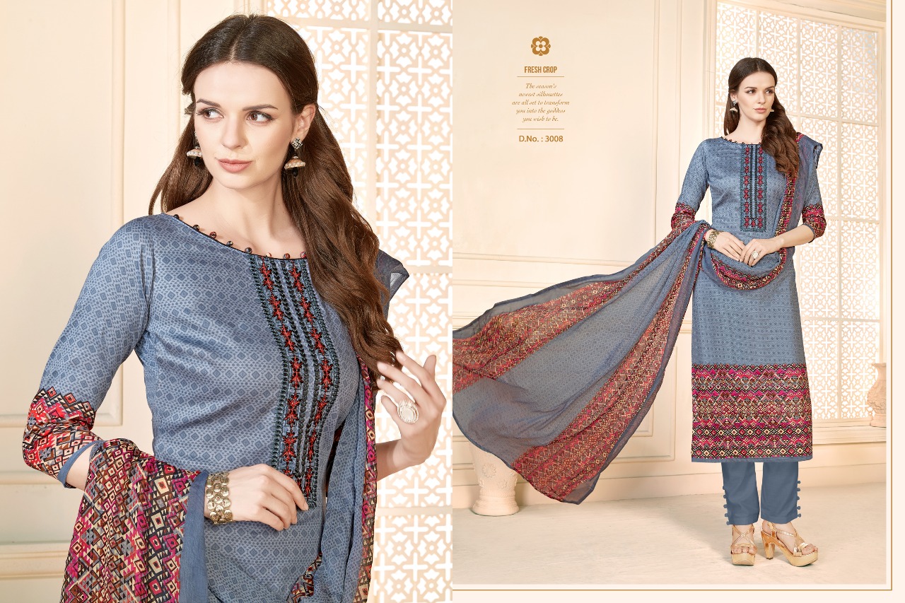 Sufia By Kalyan Prints 3001 To 3009 Series Beautiful Stylish Fancy Colorful Casual Wear & Ethnic Wear Cotton Satin Printed Dresses At Wholesale Price