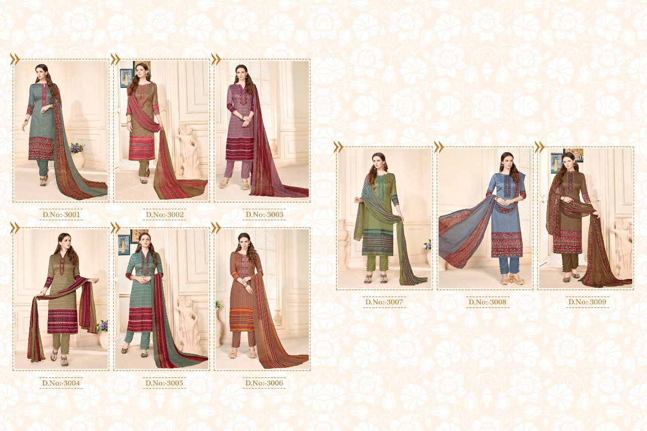 Sufia By Kalyan Prints 3001 To 3009 Series Beautiful Stylish Fancy Colorful Casual Wear & Ethnic Wear Cotton Satin Printed Dresses At Wholesale Price