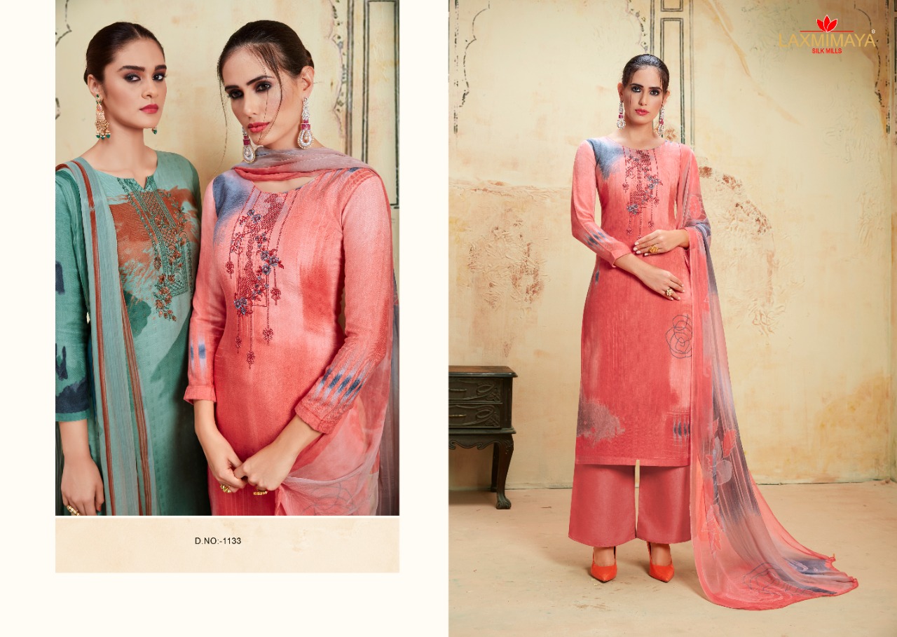 Sufiya By Laxmimaya Silk Mills 1130 To 1139 Series Beautiful Stylish Fancy Colorful Casual & Party Wear & Ethnic Wear Pure Pashmina Printed With Embroidery Dresses At Wholesale Price