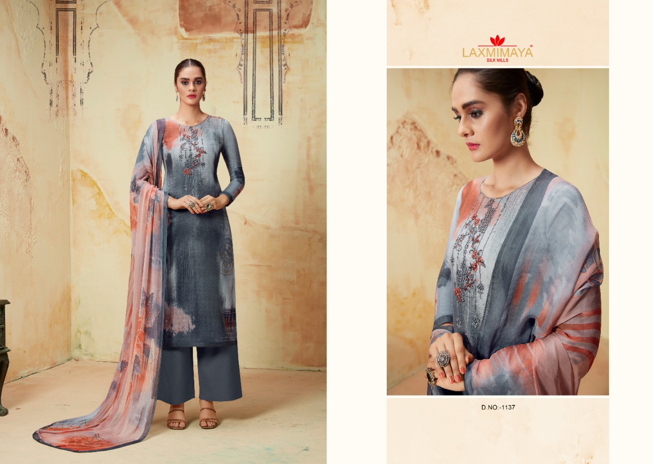 Sufiya By Laxmimaya Silk Mills 1130 To 1139 Series Beautiful Stylish Fancy Colorful Casual & Party Wear & Ethnic Wear Pure Pashmina Printed With Embroidery Dresses At Wholesale Price