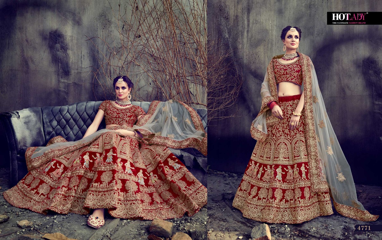 Suhaani Vol-3 Nx By Hot Lady Indian Bridal Wear Collection Beautiful Stylish Fancy Colorful Wedding Wear & Occasional Wear Velvet/silk Embroidered Lehengas At Wholesale Price