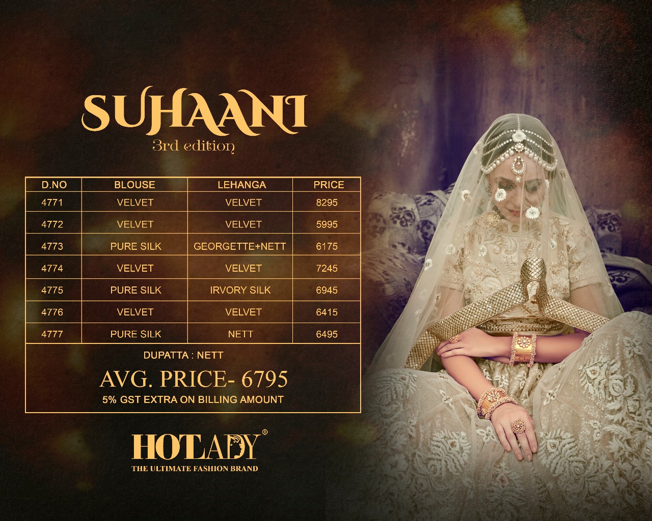 Suhaani Vol-3 Nx By Hot Lady Indian Bridal Wear Collection Beautiful Stylish Fancy Colorful Wedding Wear & Occasional Wear Velvet/silk Embroidered Lehengas At Wholesale Price