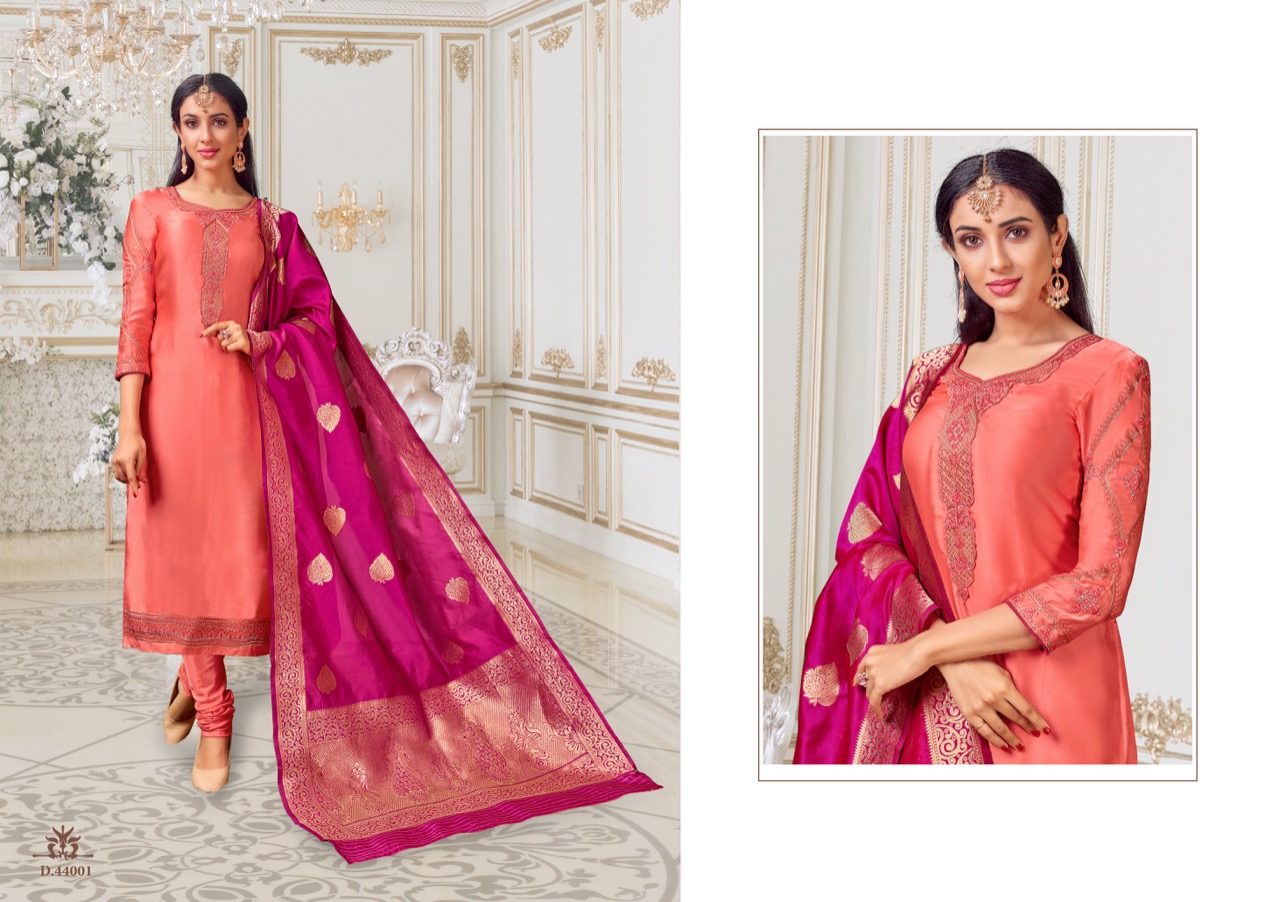 Suhaani By Hariks 44001 To 44006 Series Designer Suits Collection Beautiful Stylish Fancy Colorful Party Wear & Occasional Wear Georgette Satin Embroidered Dresses At Wholesale Price