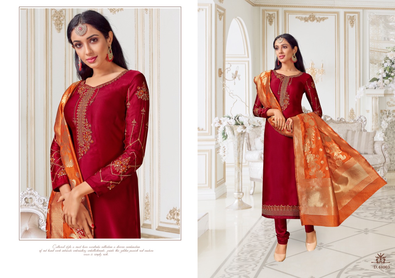 Suhaani By Hariks 44001 To 44006 Series Designer Suits Collection Beautiful Stylish Fancy Colorful Party Wear & Occasional Wear Georgette Satin Embroidered Dresses At Wholesale Price