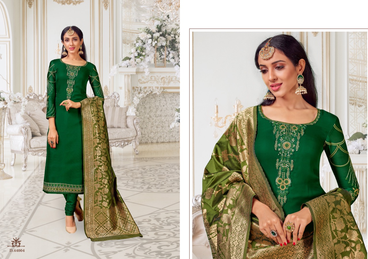 Suhaani By Hariks 44001 To 44006 Series Designer Suits Collection Beautiful Stylish Fancy Colorful Party Wear & Occasional Wear Georgette Satin Embroidered Dresses At Wholesale Price
