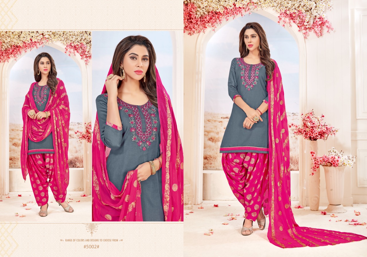 Suhagan By Gangour 5001 To 5011 Series Beautiful Patiyala Suits Stylish Fancy Colorful Casual Wear & Ethnic Wear Collection Glace Cotton Embroidered Dresses At Wholesale Price