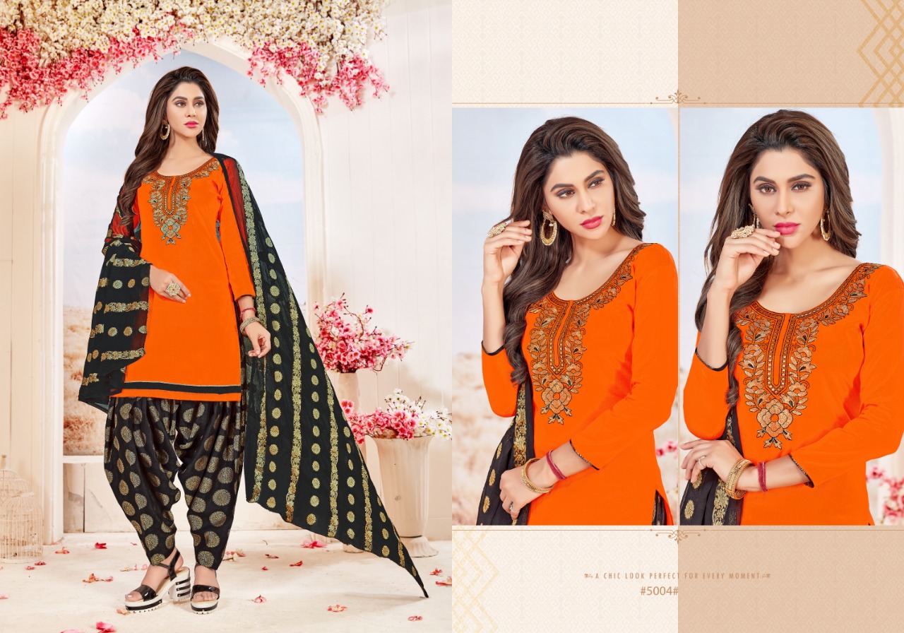 Suhagan By Gangour 5001 To 5011 Series Beautiful Patiyala Suits Stylish Fancy Colorful Casual Wear & Ethnic Wear Collection Glace Cotton Embroidered Dresses At Wholesale Price