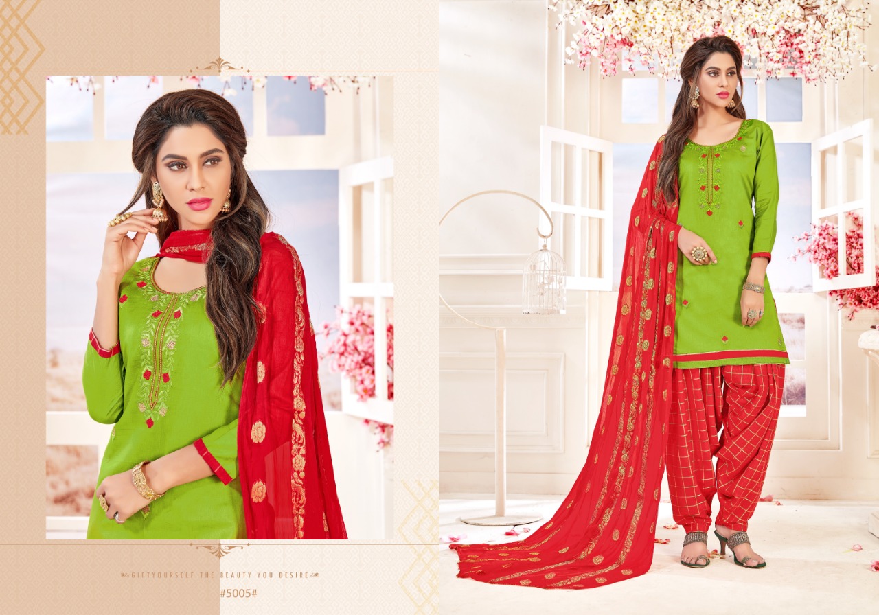 Suhagan By Gangour 5001 To 5011 Series Beautiful Patiyala Suits Stylish Fancy Colorful Casual Wear & Ethnic Wear Collection Glace Cotton Embroidered Dresses At Wholesale Price
