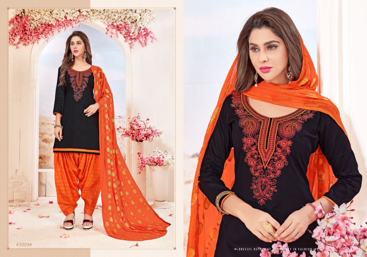 Suhagan By Gangour 5001 To 5011 Series Beautiful Patiyala Suits Stylish Fancy Colorful Casual Wear & Ethnic Wear Collection Glace Cotton Embroidered Dresses At Wholesale Price