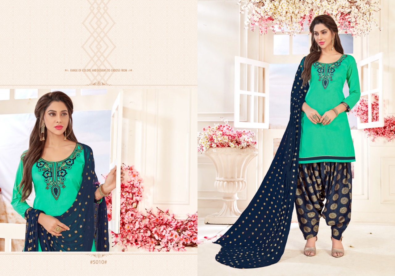 Suhagan By Gangour 5001 To 5011 Series Beautiful Patiyala Suits Stylish Fancy Colorful Casual Wear & Ethnic Wear Collection Glace Cotton Embroidered Dresses At Wholesale Price