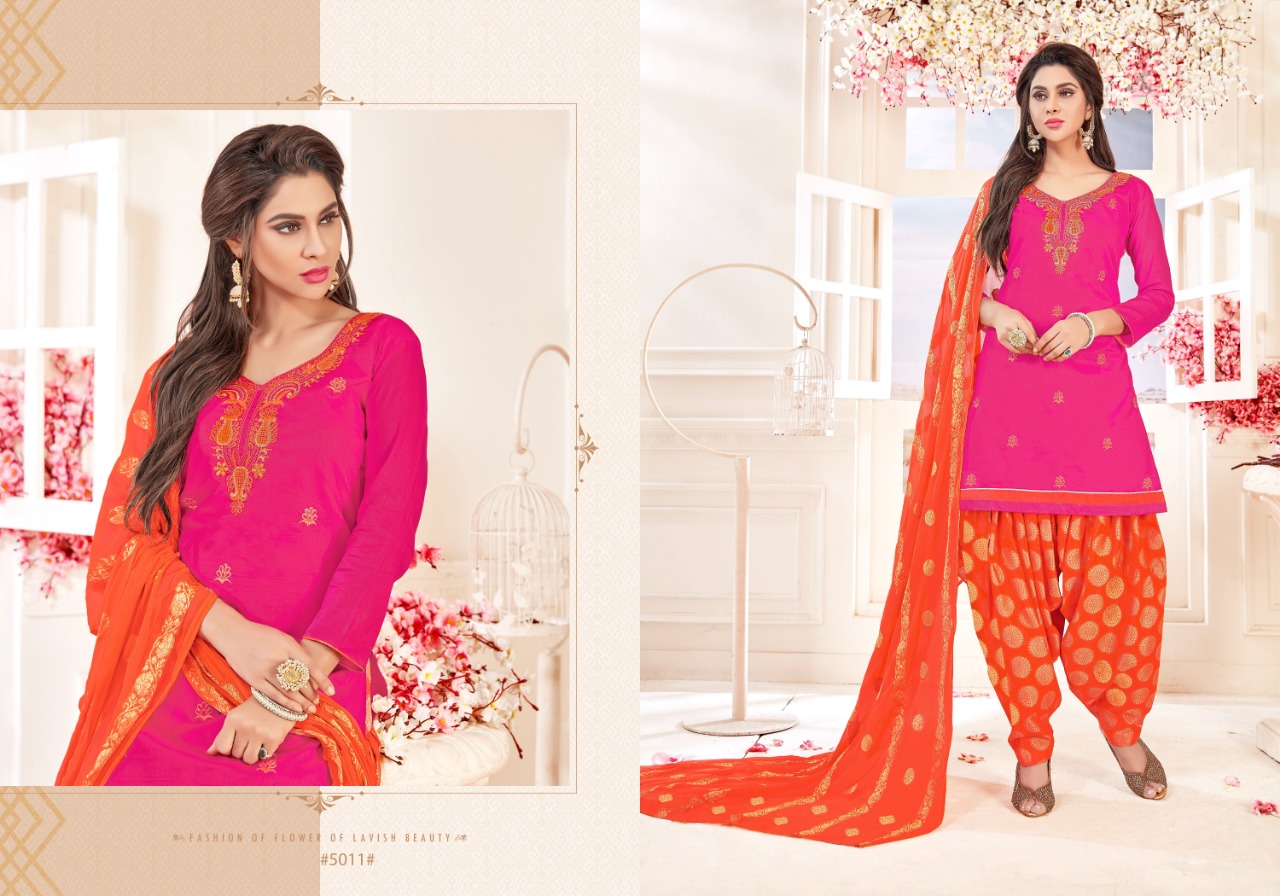 Suhagan By Gangour 5001 To 5011 Series Beautiful Patiyala Suits Stylish Fancy Colorful Casual Wear & Ethnic Wear Collection Glace Cotton Embroidered Dresses At Wholesale Price