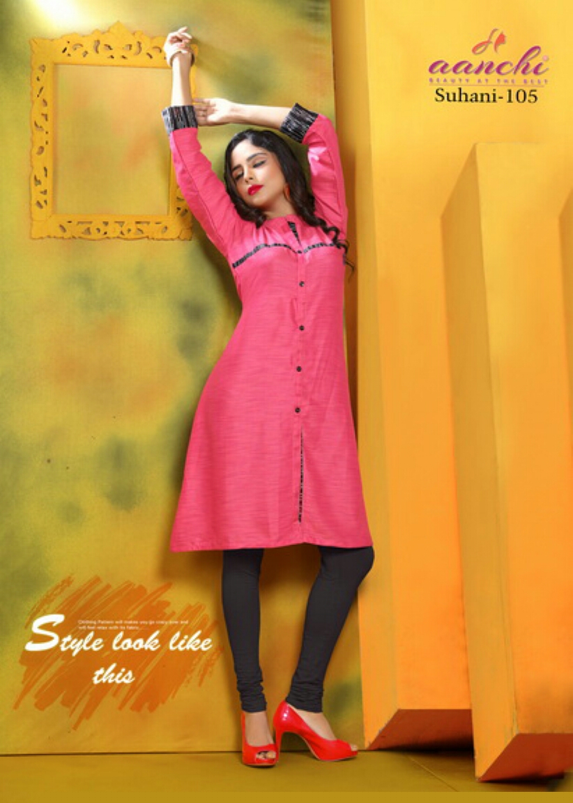 Suhani By Aanchi 101 To 108 Series Stylish Colorful Fancy Beautiful Casual Wear & Ethnic Wear Collection Rayon Cross Style Kurtis At Wholesale Price
