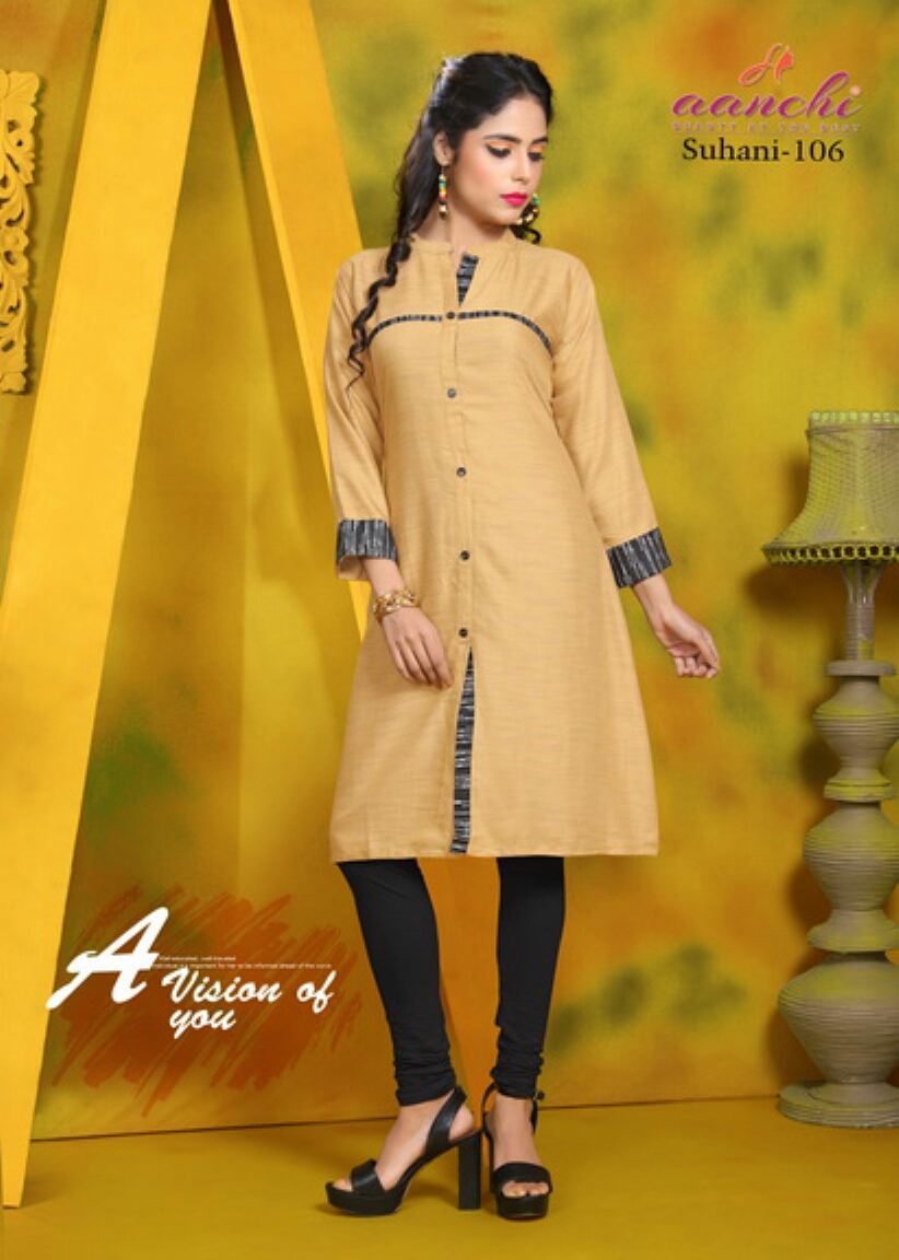 Suhani By Aanchi 101 To 108 Series Stylish Colorful Fancy Beautiful Casual Wear & Ethnic Wear Collection Rayon Cross Style Kurtis At Wholesale Price