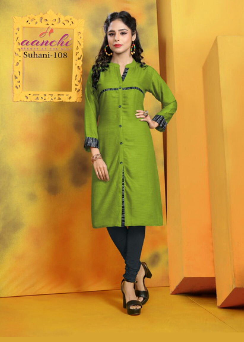 Suhani By Aanchi 101 To 108 Series Stylish Colorful Fancy Beautiful Casual Wear & Ethnic Wear Collection Rayon Cross Style Kurtis At Wholesale Price