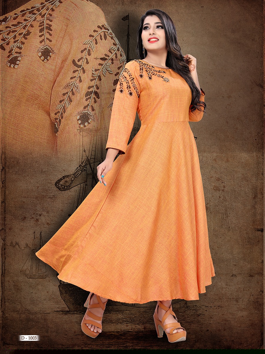 Suhani By Fs 1001 To 1006 Series Beautiful Stylish Colorful Fancy Party Wear & Ethnic Wear & Ready To Wear Rayon Slub Two Tone Kurtis At Wholesale Price
