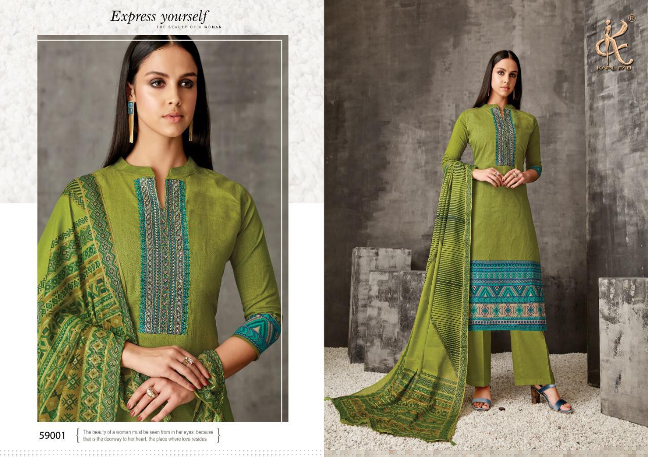 Suhani By Kapil Fab 59001 To 59008 Series Beautiful Suits Colorful Stylish Fancy Colorful Casual Wear & Ethnic Wear Cambric Cotton Printed With Embroidery Work Dresses At Wholesale Price