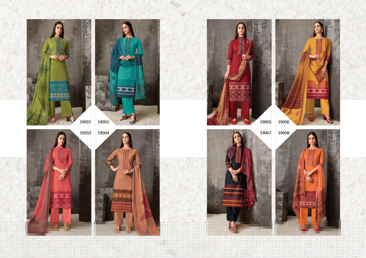 Suhani By Kapil Fab 59001 To 59008 Series Beautiful Suits Colorful Stylish Fancy Colorful Casual Wear & Ethnic Wear Cambric Cotton Printed With Embroidery Work Dresses At Wholesale Price