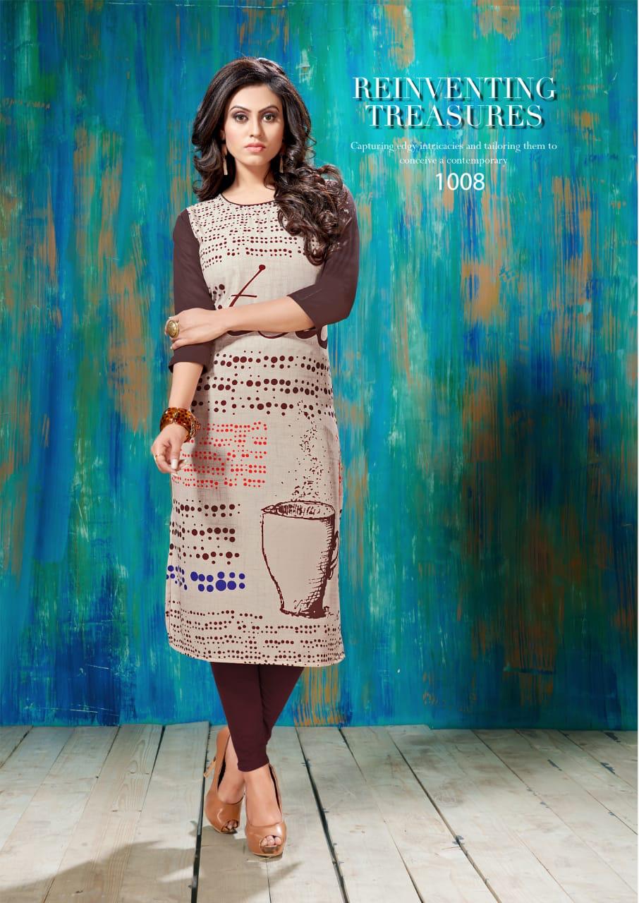Sui Dhaga By Vedika 1001 To 1008 Series Beautiful Colorful Stylish Fancy Casual Wear & Ethnic Wear & Ready To Wear Heavy Rayon Printed Kurtis At Wholesale Price