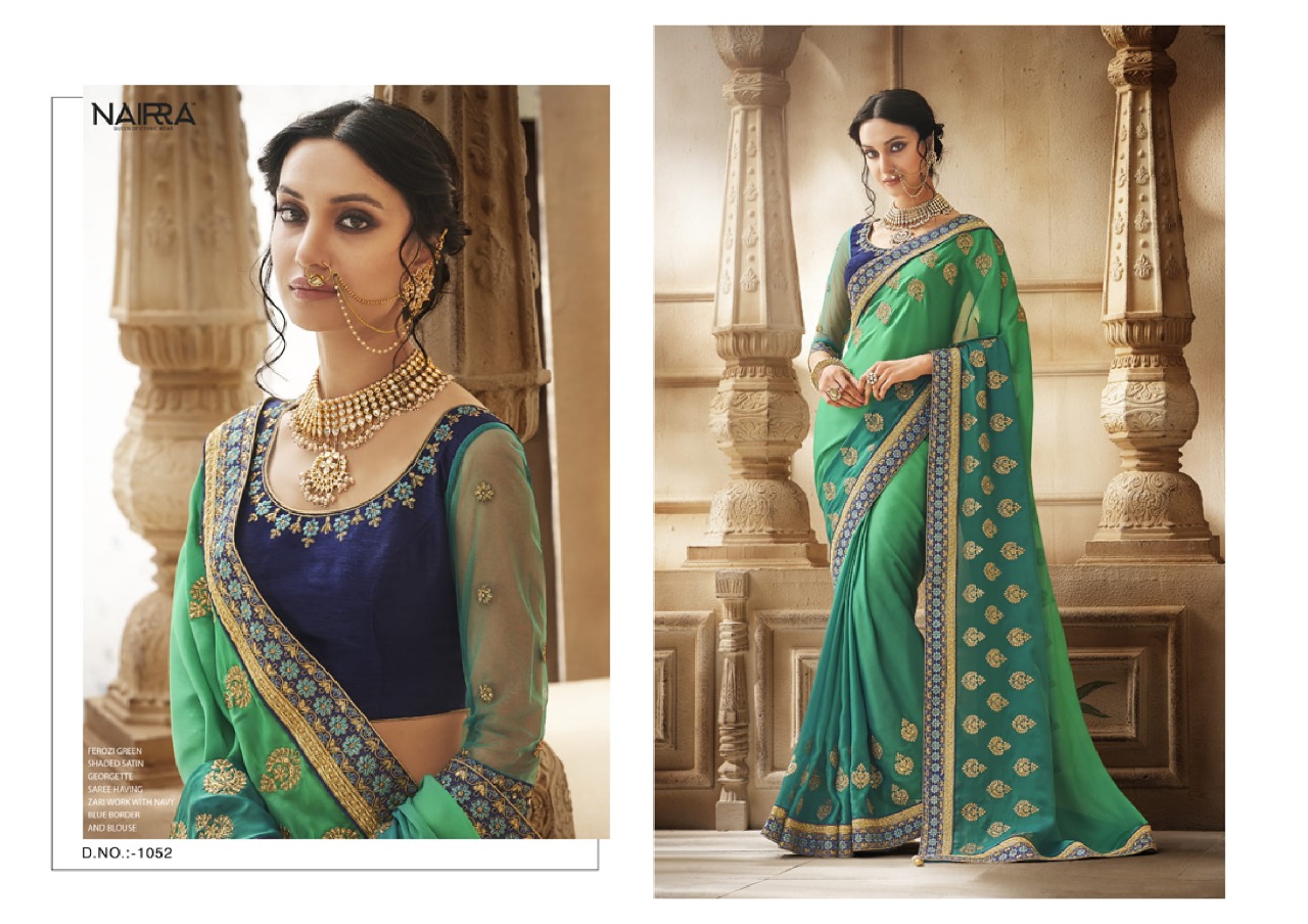 Sukriti By Nairra 1051 To 1062 Series Indian Traditional Wear Collection Beautiful Stylish Fancy Colorful Party Wear & Occasional Wear Silk Georgette Printed Sarees At Wholesale Price