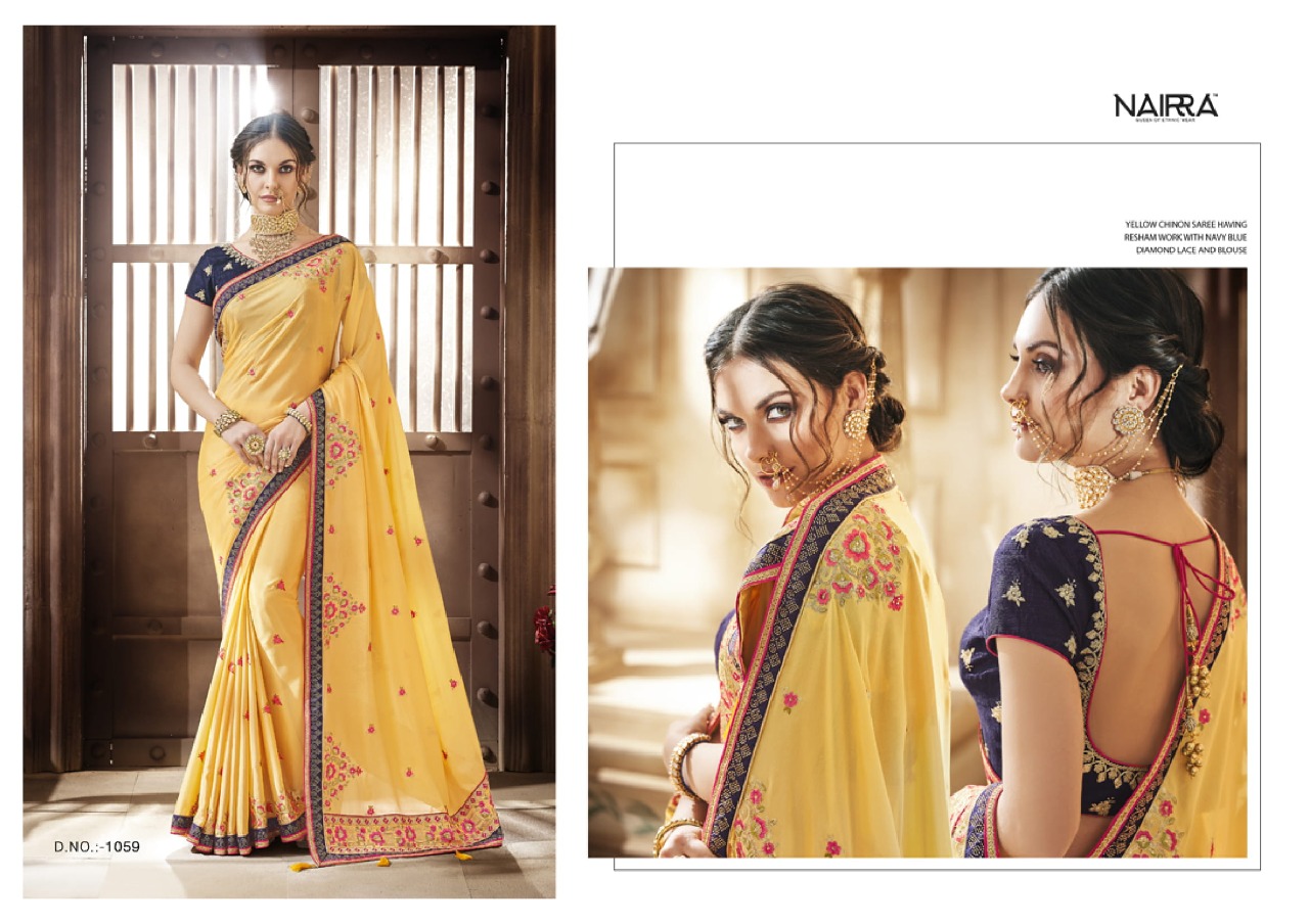 Sukriti By Nairra 1051 To 1062 Series Indian Traditional Wear Collection Beautiful Stylish Fancy Colorful Party Wear & Occasional Wear Silk Georgette Printed Sarees At Wholesale Price