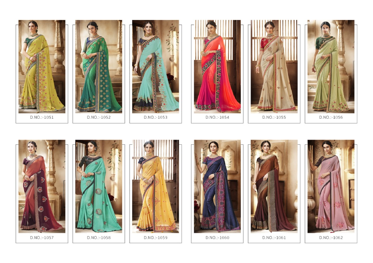 Sukriti By Nairra 1051 To 1062 Series Indian Traditional Wear Collection Beautiful Stylish Fancy Colorful Party Wear & Occasional Wear Silk Georgette Printed Sarees At Wholesale Price
