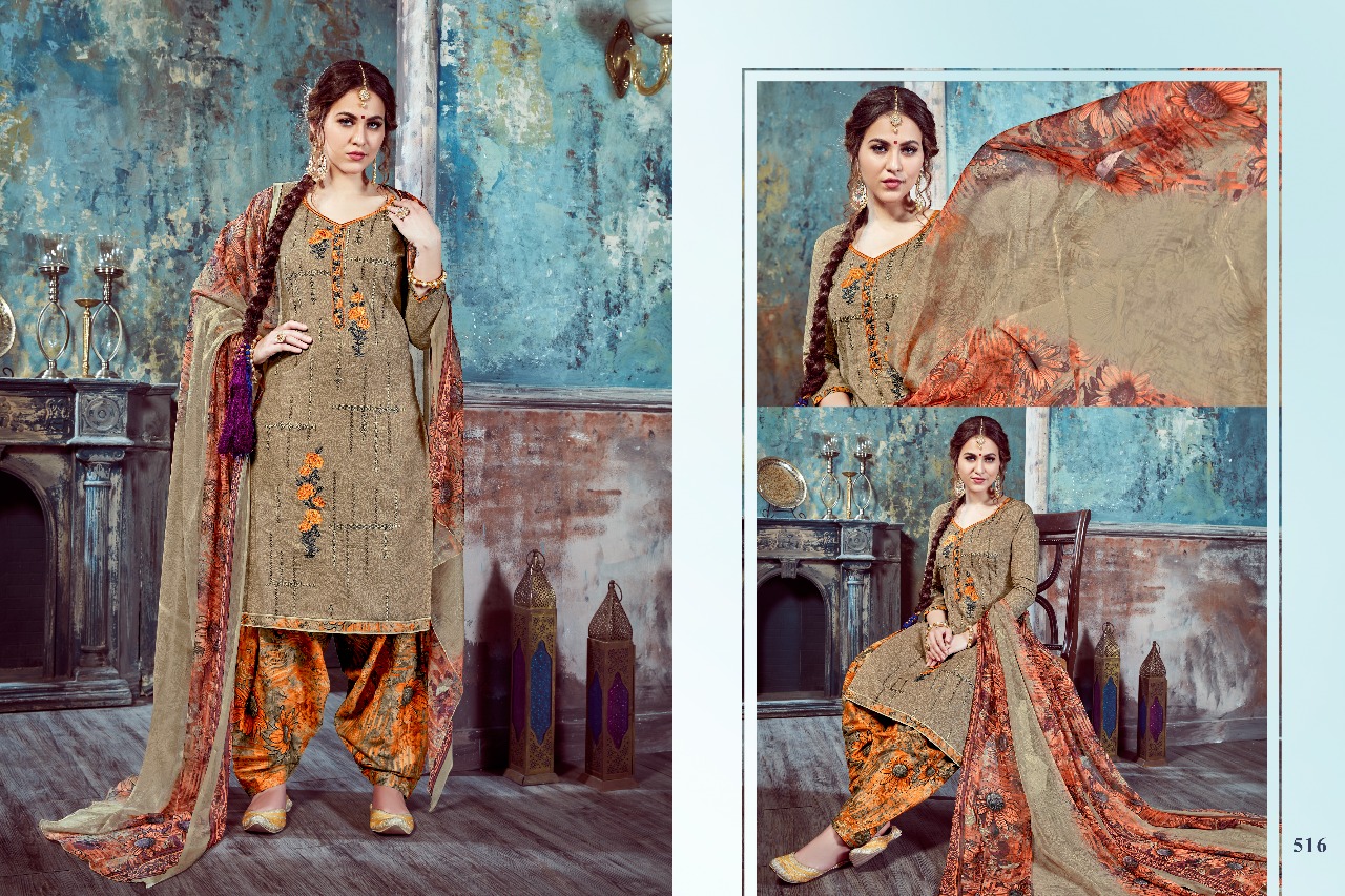 Sulika By Kalyan Prints 513 To 522 Series Beautiful Stylish Fancy Colorful Casual Wear & Ethnic Wear Collection Pure Cambric Printed Dresses At Wholesale Price