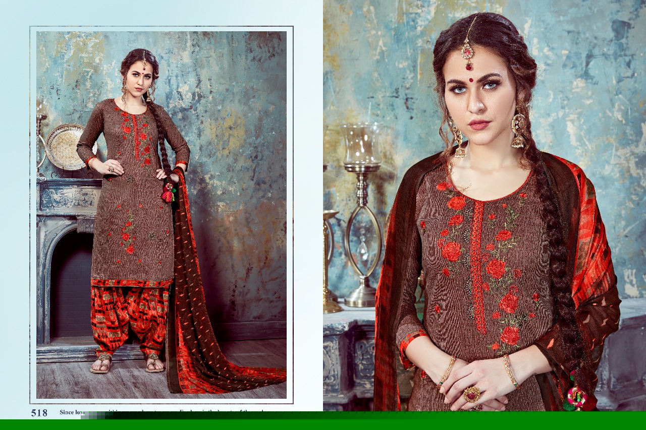 Sulika By Kalyan Prints 513 To 522 Series Beautiful Stylish Fancy Colorful Casual Wear & Ethnic Wear Collection Pure Cambric Printed Dresses At Wholesale Price