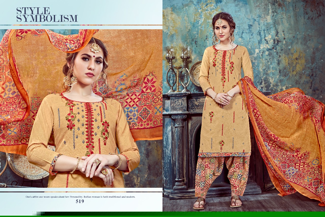 Sulika By Kalyan Prints 513 To 522 Series Beautiful Stylish Fancy Colorful Casual Wear & Ethnic Wear Collection Pure Cambric Printed Dresses At Wholesale Price