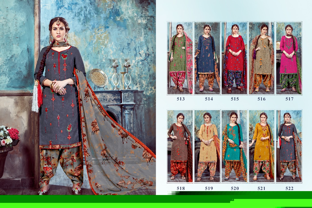 Sulika By Kalyan Prints 513 To 522 Series Beautiful Stylish Fancy Colorful Casual Wear & Ethnic Wear Collection Pure Cambric Printed Dresses At Wholesale Price