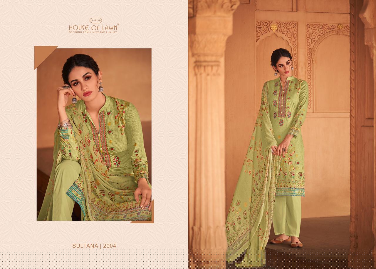 Sultana By House Of Lawn 2001 To 2010 Series Beautiful Suits Colorful Stylish Fancy Colorful Casual Wear & Ethnic Wear Karachi Lawn Digital Print With Barik Embroidery Dresses At Wholesale Price