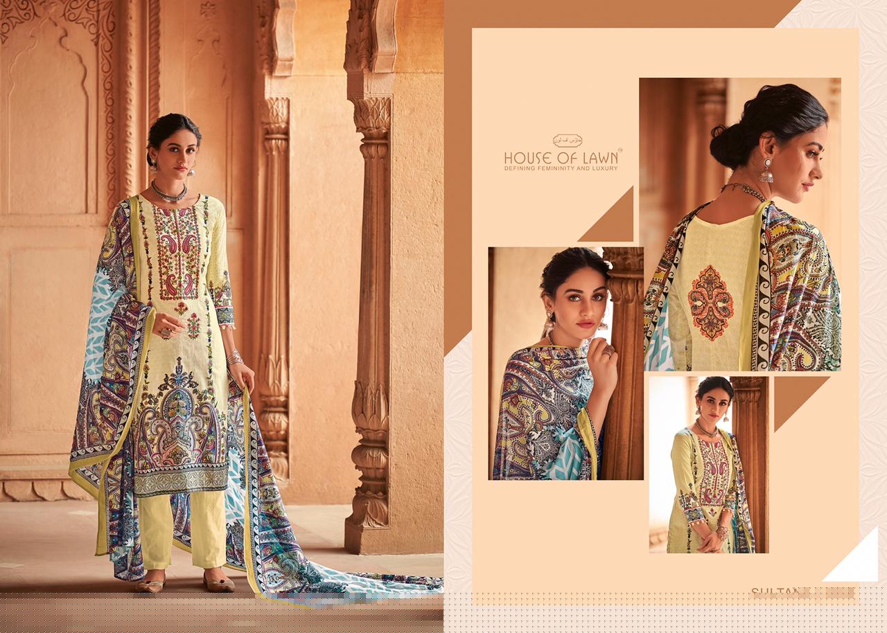 Sultana By House Of Lawn 2001 To 2010 Series Beautiful Suits Colorful Stylish Fancy Colorful Casual Wear & Ethnic Wear Karachi Lawn Digital Print With Barik Embroidery Dresses At Wholesale Price