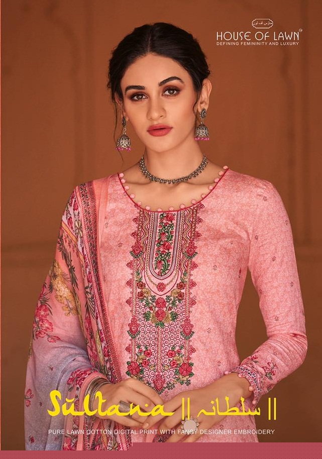 Sultana By House Of Lawn 2001 To 2010 Series Beautiful Suits Colorful Stylish Fancy Colorful Casual Wear & Ethnic Wear Karachi Lawn Digital Print With Barik Embroidery Dresses At Wholesale Price