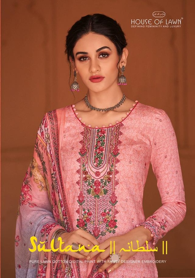 Sultana By House Of Lawn 2001 To 2010 Series Beautiful Suits Colorful Stylish Fancy Colorful Casual Wear & Ethnic Wear Karachi Lawn Digital Print With Barik Embroidery Dresses At Wholesale Price