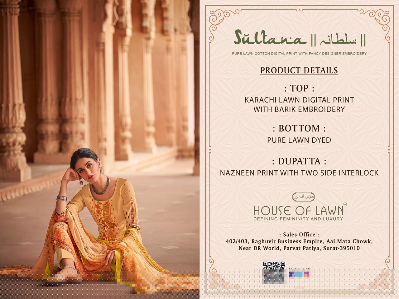 Sultana By House Of Lawn 2001 To 2010 Series Beautiful Suits Colorful Stylish Fancy Colorful Casual Wear & Ethnic Wear Karachi Lawn Digital Print With Barik Embroidery Dresses At Wholesale Price