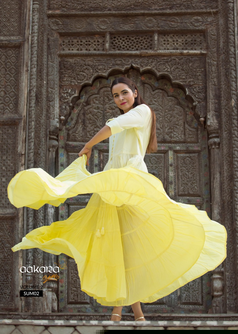 Summer Vol-2 By Aakara 01 To 03 Series Designer Colorful Fancy Beautiful Stylish Party Wear & Ethnic Wear Collection Cotton Dyed Kurtis At Wholesale Price