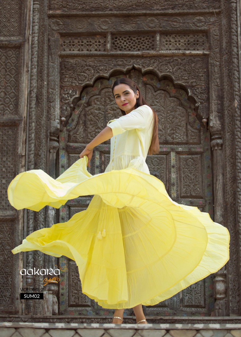 Summer Vol-2 By Aakara 01 To 03 Series Designer Colorful Fancy Beautiful Stylish Party Wear & Ethnic Wear Collection Cotton Dyed Kurtis At Wholesale Price