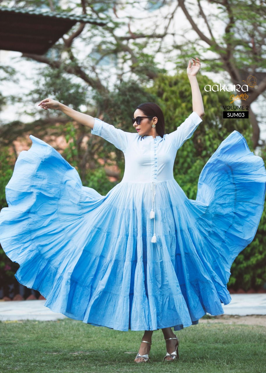 Summer Vol-2 By Aakara 01 To 03 Series Designer Colorful Fancy Beautiful Stylish Party Wear & Ethnic Wear Collection Cotton Dyed Kurtis At Wholesale Price