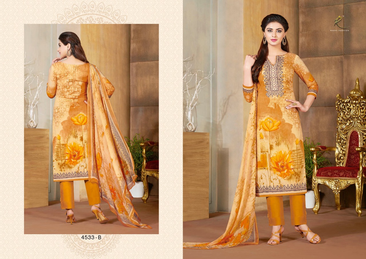 Summer Collection By Rakhi Fashion 4528-a To 4534-b Series Beautiful Stylish Fancy Colorful Casual & Party Wear & Ethnic Wear Collection Pure Lawn Cotton Dresses At Wholesale Price