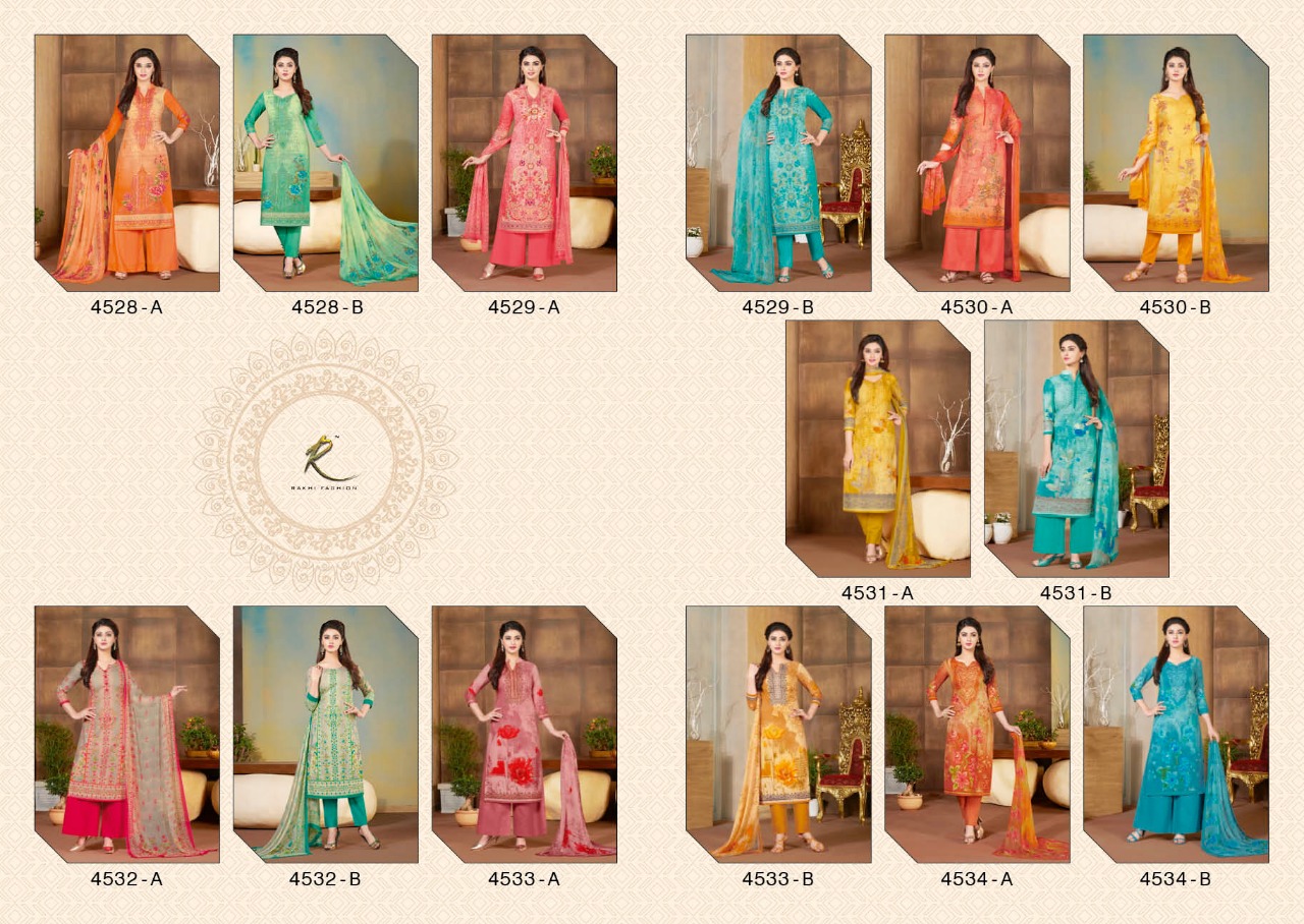 Summer Collection By Rakhi Fashion 4528-a To 4534-b Series Beautiful Stylish Fancy Colorful Casual & Party Wear & Ethnic Wear Collection Pure Lawn Cotton Dresses At Wholesale Price
