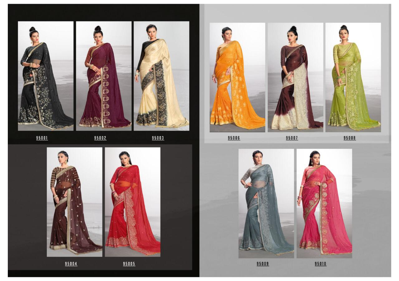 Summer Cool By Club Art Decor 95001 To 95010 Series Indian Traditional Wear Collection Beautiful Stylish Fancy Colorful Party Wear & Occasional Wear Pure Natural Fabric Sarees At Wholesale Price