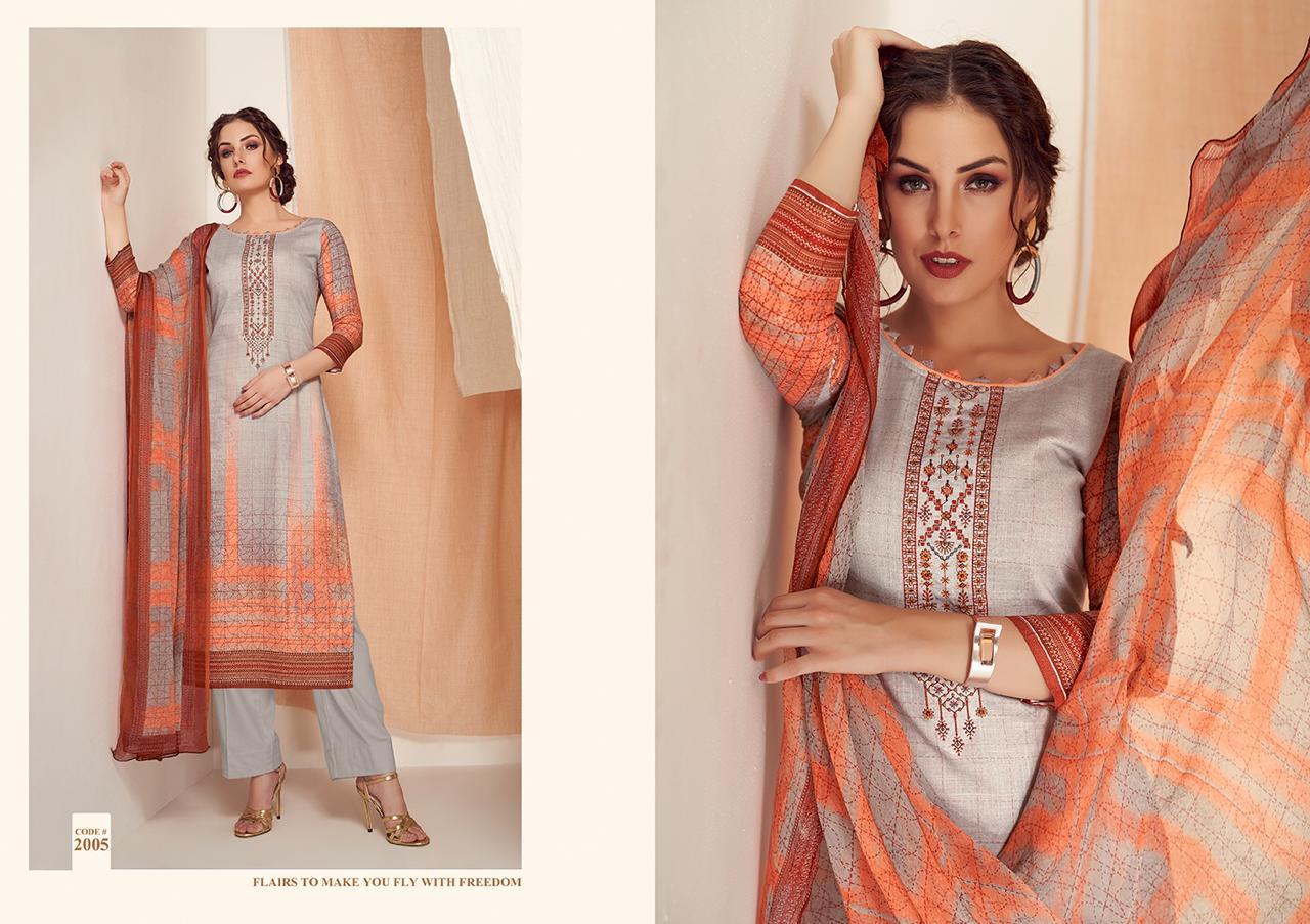 Summer Glance By Kala Noor 2001 To 2007 Series Beautiful Colorful Fancy Stylish Casual Wear & Ethnic Wear Cotton Slub Satin With Embroidery Dresses At Wholesale Price
