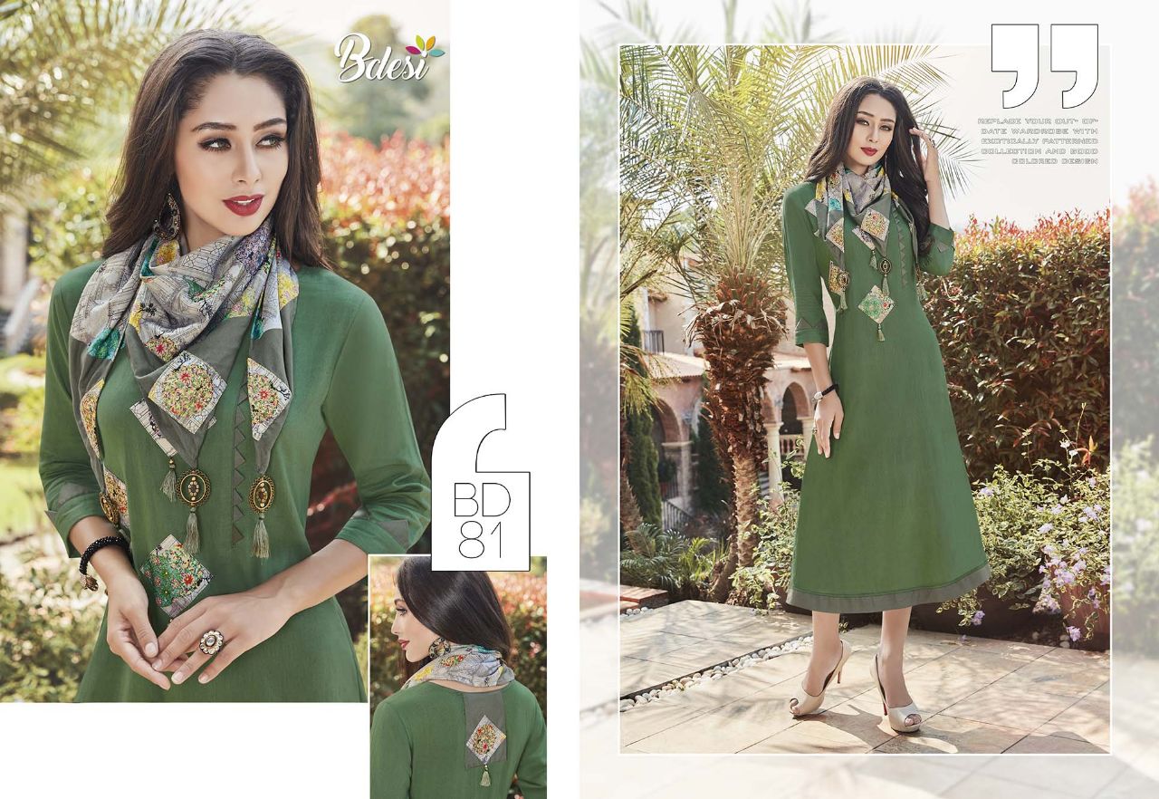 Summer Shine By Bdesi 79 To 85 Series Designer Beautiful Stylish Fancy Colorful Party Wear & Ethnic Wear Cotton/ Modal/ Rayon Embroidered Kurtis At Wholesale Price